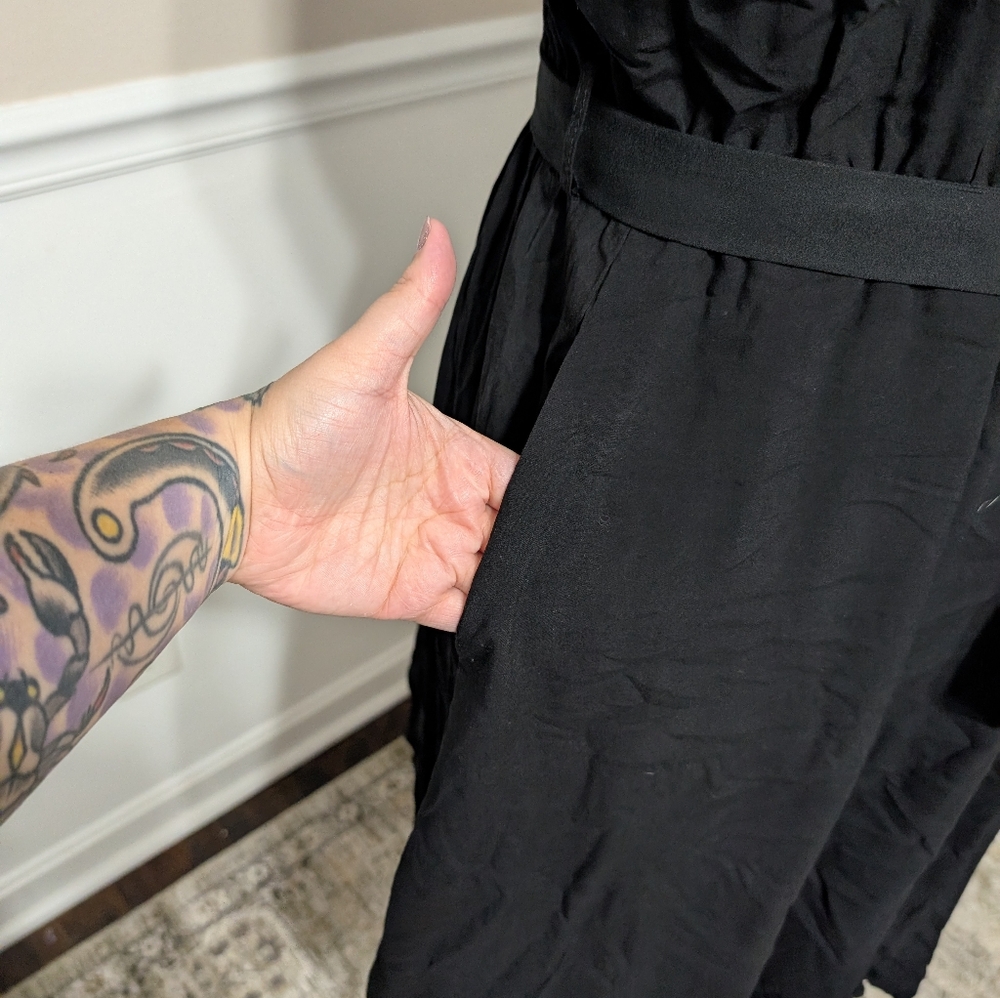 3/$30 Bloomchic Black Square Neck Dress 18/20 - Picture 3 of 6